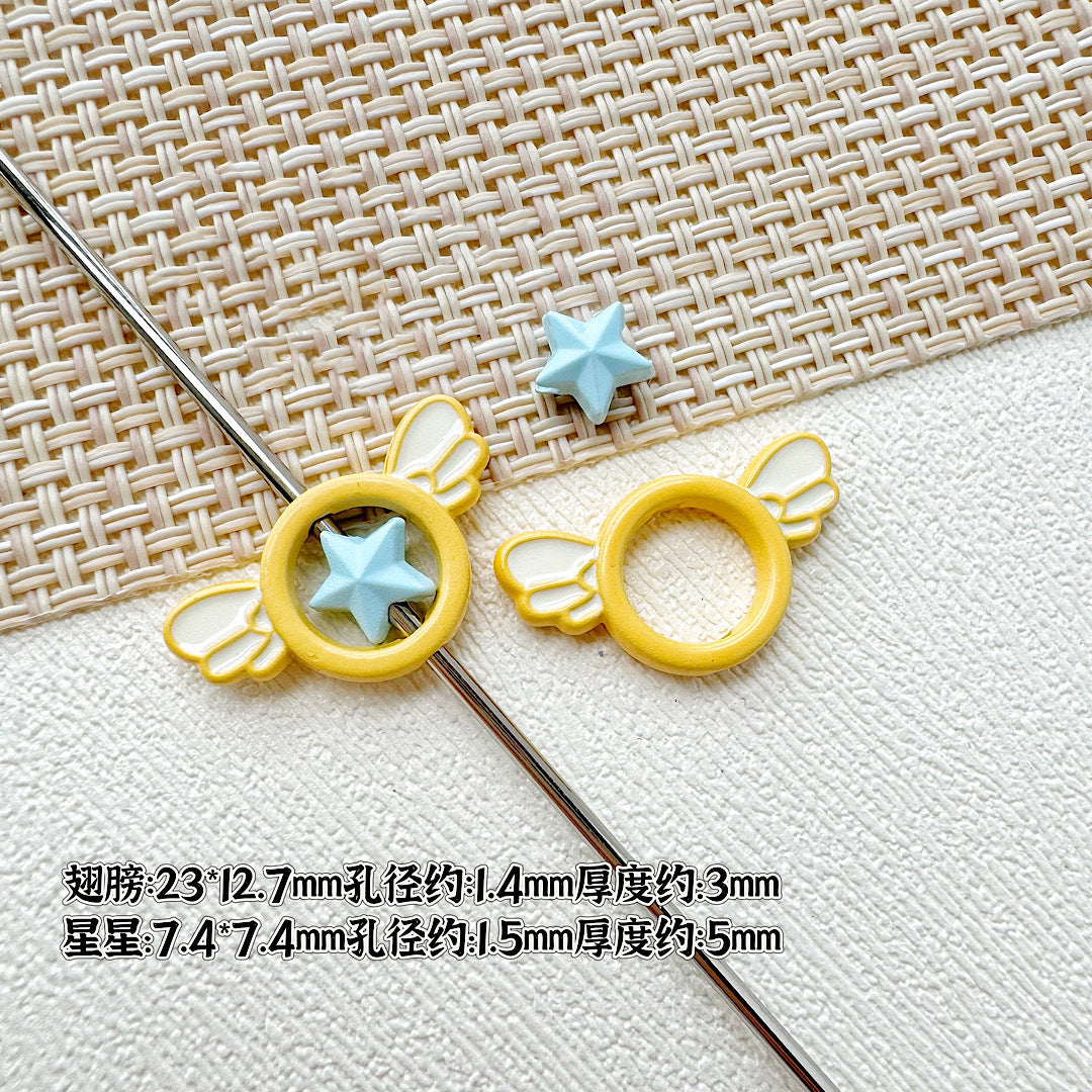 Wand Metal Beads Painted Anime Style Alloy 10pcs 11