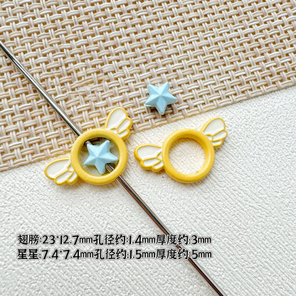 Wand Metal Beads Painted Anime Style Alloy 10pcs 11