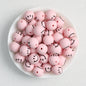 15mm Smiley Face Printed Round Silicone Beads  50pcs 2