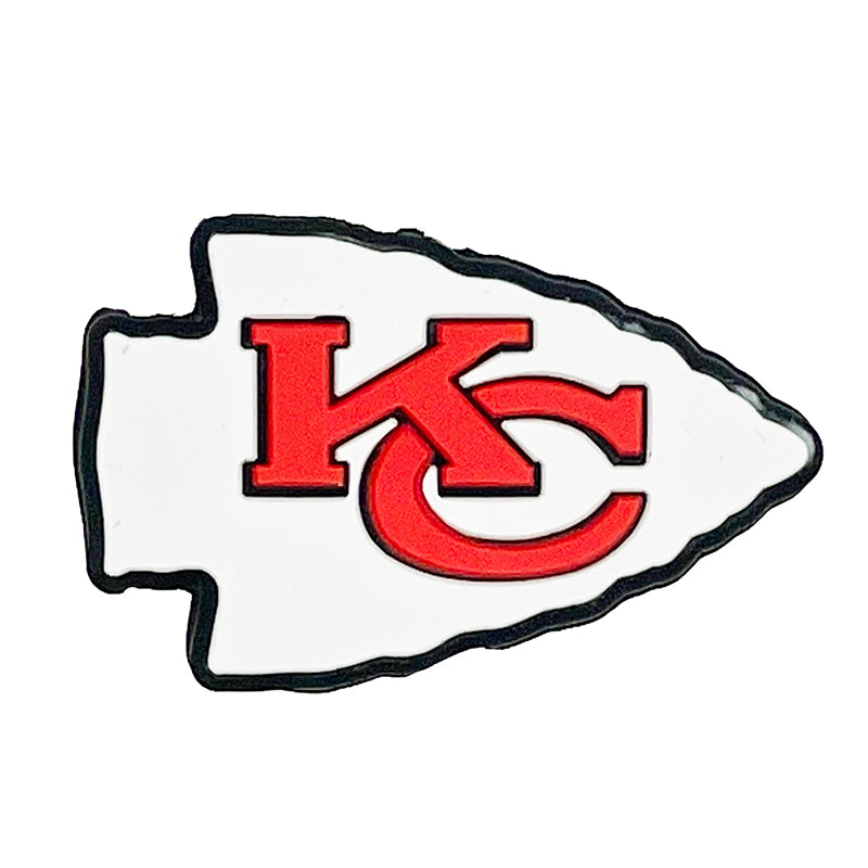 Silicone Focal Beads Kansas City Chiefs Logo Red White Arrowhead 20pcs