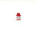 Lampwork Glass Beads Christmas Hat Snowman 15mm Hand Painted 4pcs 6