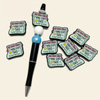 Silicone Focal Beads The Good News Layered Text Mint Green 20pcs