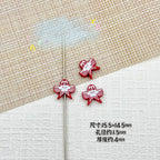 Baking Painted Poker Metal Beads 15mm Colorful Whimsical Design 10pcs 10