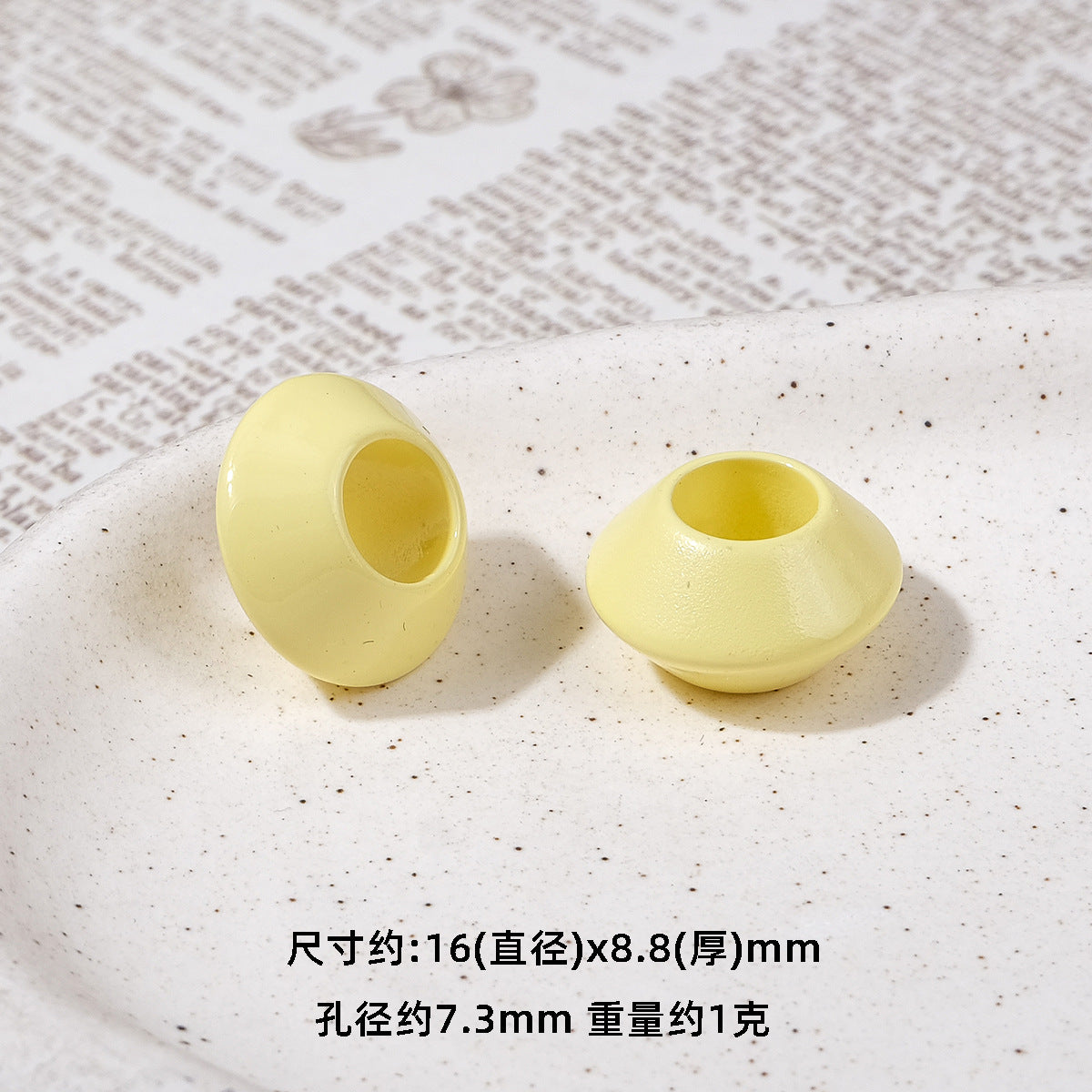 Colorful 16mm Large Hole Round Acrylic Spacer Beads 40pcs 10