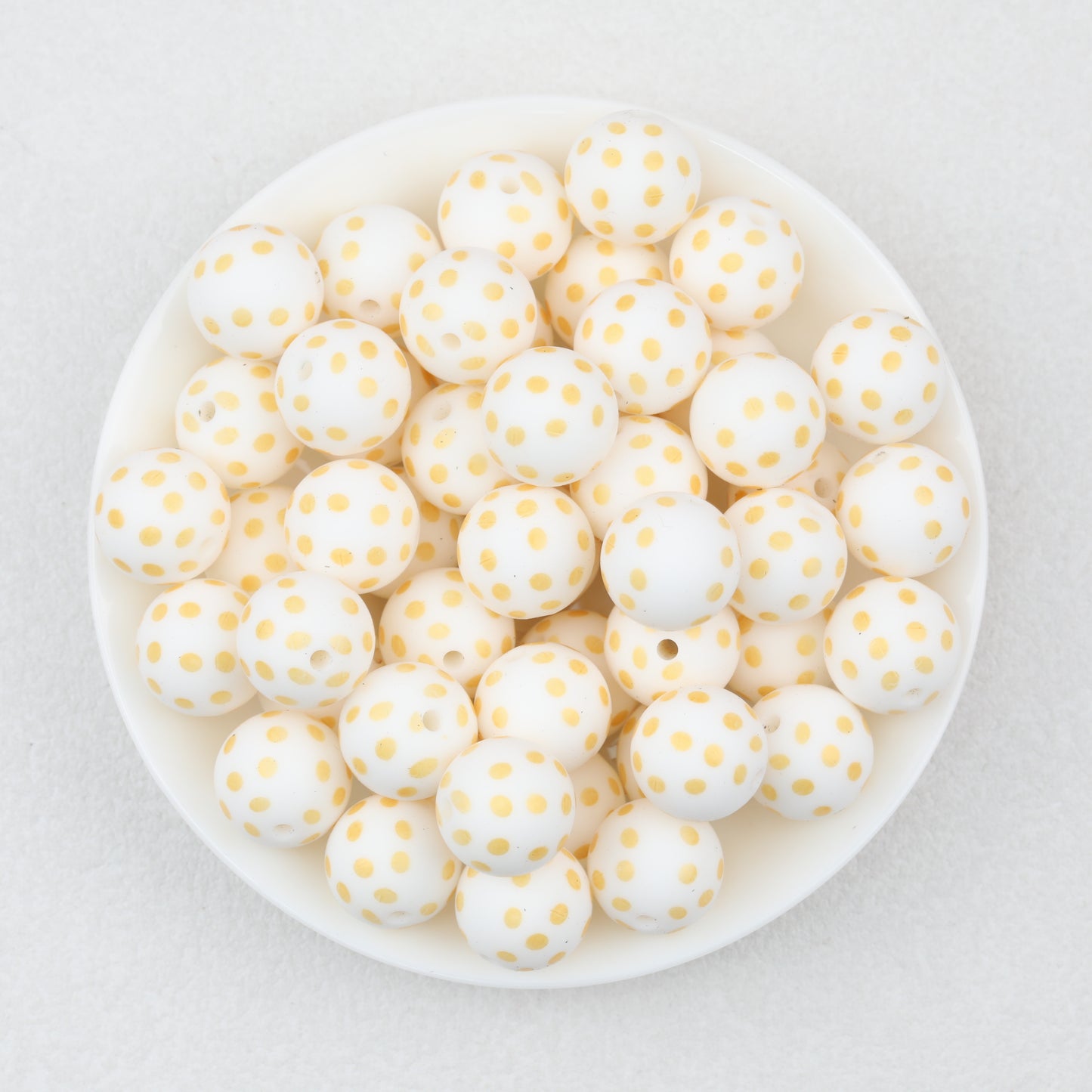 15mm Multicolor Patterned Printed Round Silicone Beads 50pcs 6