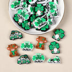 Silicone Focal Beads Saint Patrick Day Clover Lucky Charm 10pcs 2