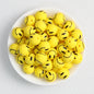 15mm Smiley Face Printed Round Silicone Beads  50pcs 6