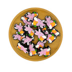 Silicone Focal Beads Easter Pink Dwarf Rabbit Holding Carrot 2