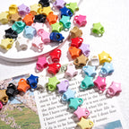 Baking Painted Star Acrylic Beads 14mm Glossy Colorful 50pcs