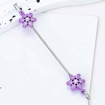 Beadable Blank Bars Christmas Snowflake-shaped