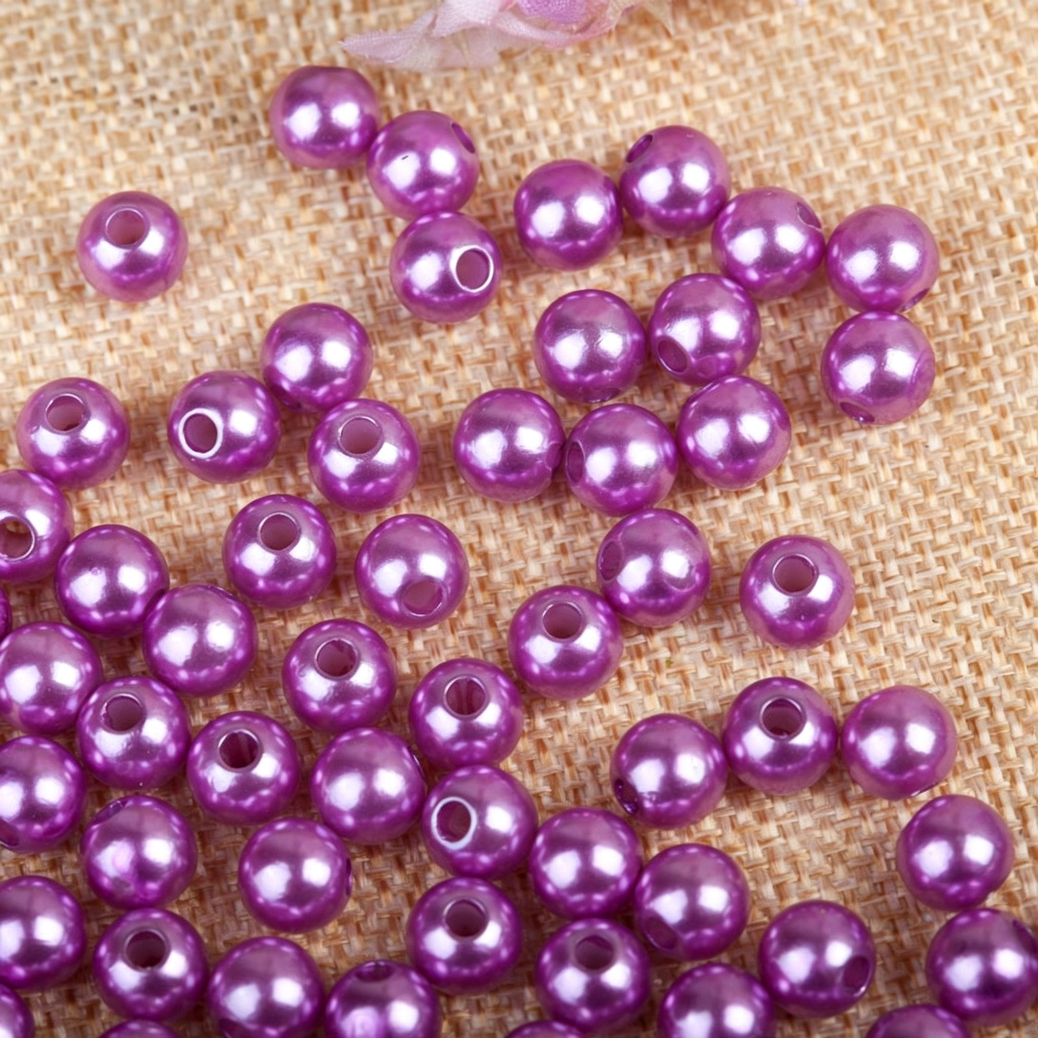Round Faux Pearl ABS Plastic Beads Wholesale, Colorful Shiny Craft Colors, 6mm