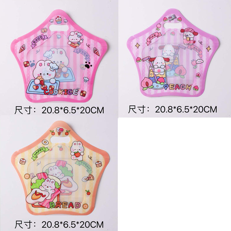 Star Shaped Zip Lock Bags Cute Pochacco Printed Plastic 20.8x6.5x20cm 10pcs 4
