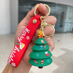 Silicone Christmas Elk Snowman Keychain Colorful Holiday Characters 10