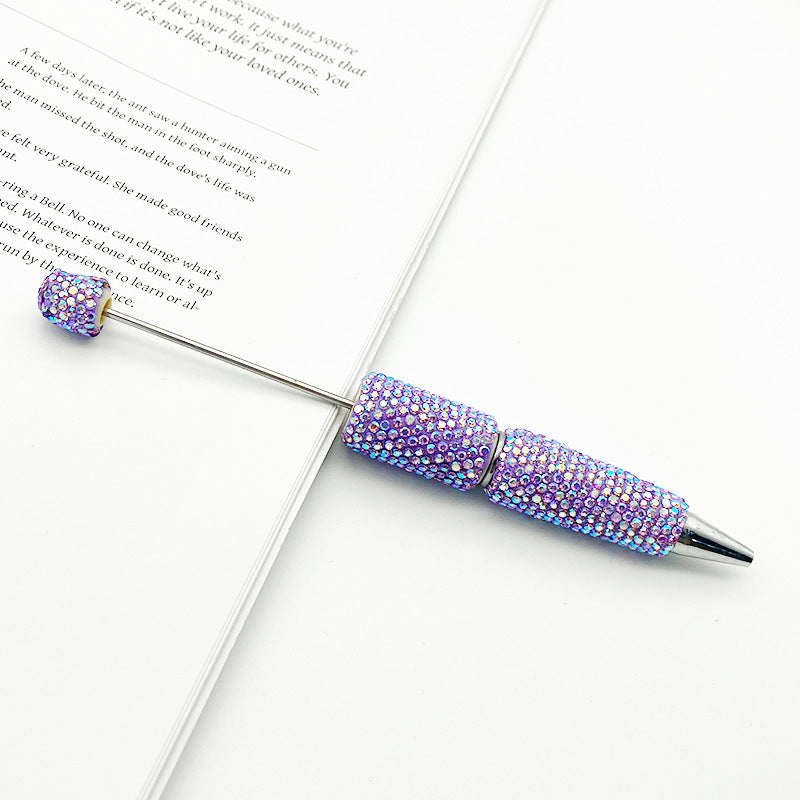 DIY Electroplated Colorful Rhinestones Beadable Pen 11