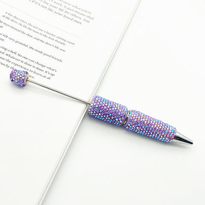 DIY Electroplated Colorful Rhinestones Beadable Pen 11