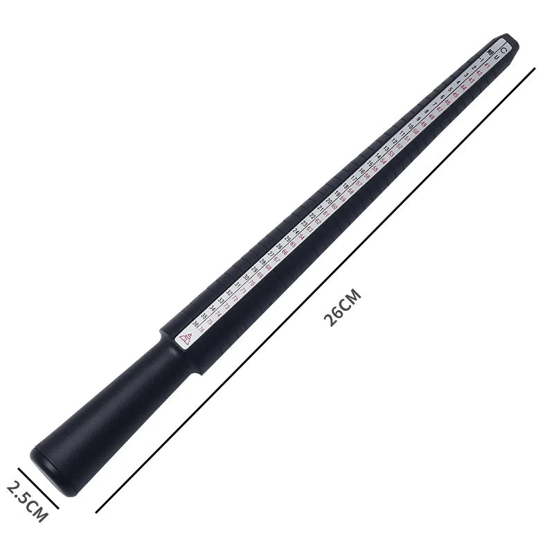 Plastic Ring Size Measuring Mandrel Black Multi-Standard 26cm 1pc 6