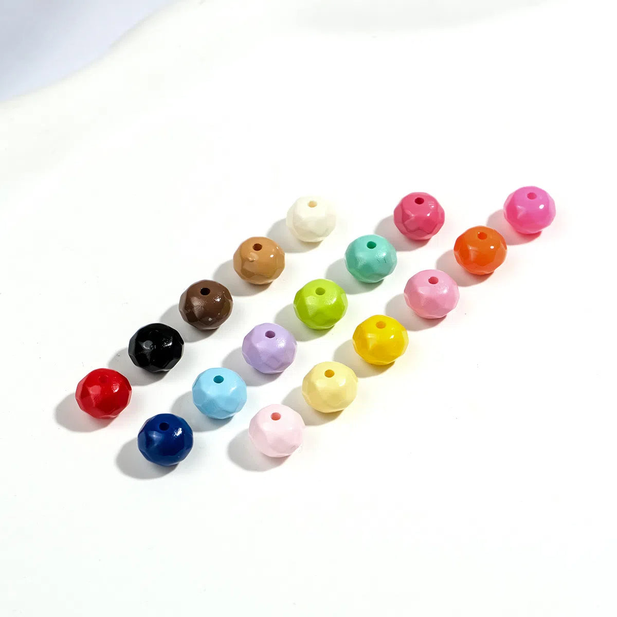 Acrylic Faceted Spacer Beads 8mm Baking Painted Solid Color 50pcs 3