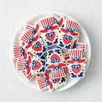 USA Independence Day Gnome Silicone Focal Beads 20pcs