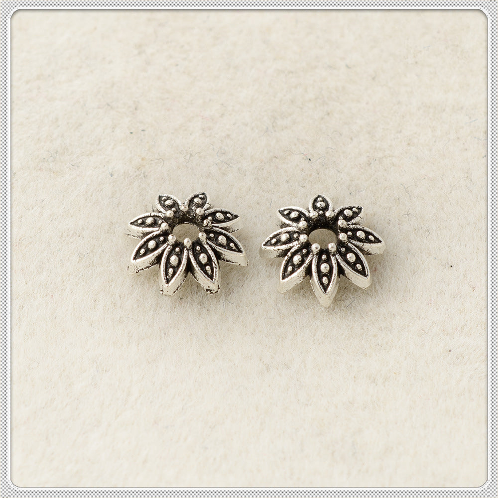 Alloy Flower Bead Caps 7mm Eight-Petals Tibetan 100pcs 3