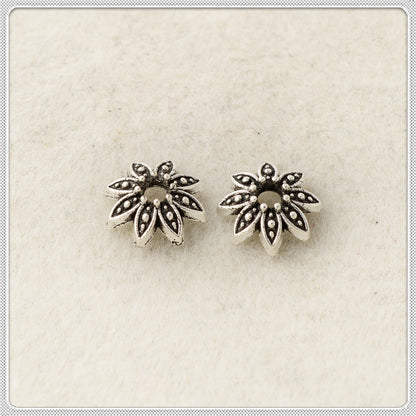 Alloy Flower Bead Caps 7mm Eight-Petals Tibetan 100pcs 3