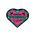 Silicone Focal Beads Western Valentine Heart with Printed Text Howdy