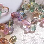 Clear Butterfly Acrylic Beads 27mm Gilded Flecks Pastel 20pcs 3