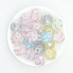 Shimmer Heart Strip Enlaced Acrylic Beads 20mm 10pcs - Random Color