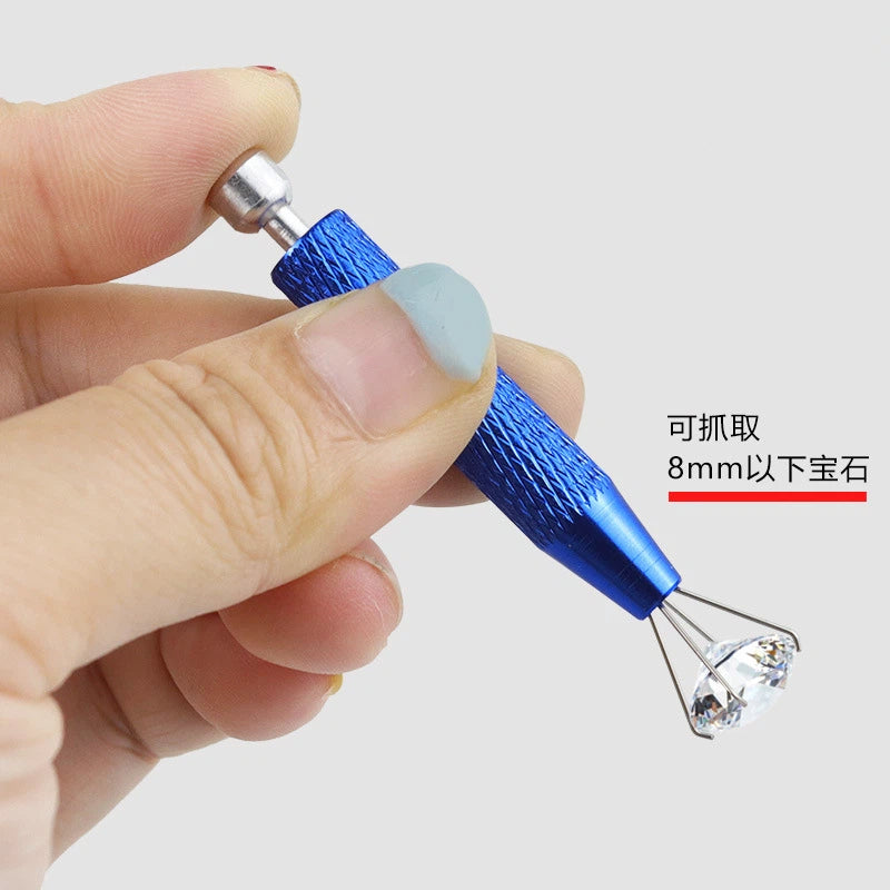 Stainless Steel 4-Prong Claw Tweezers Multi Colored Knurled Grip 3pcs 2
