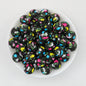 15mm Deep Color Pattern Printed Silicone Round Beads 50pcs 4