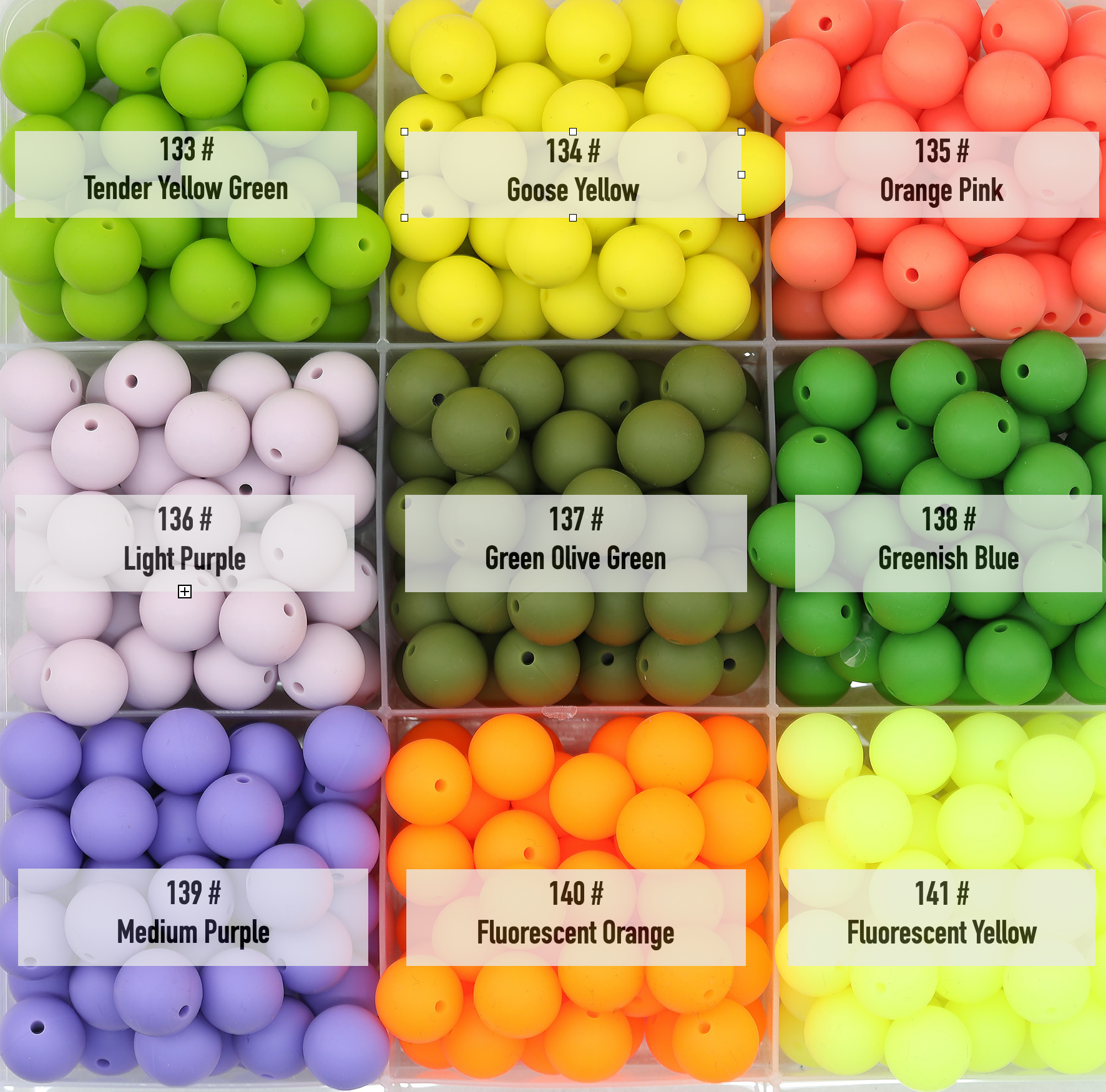50pcs 15mm Solid Color Round Silicone Beads-32 Colors（124-150 4