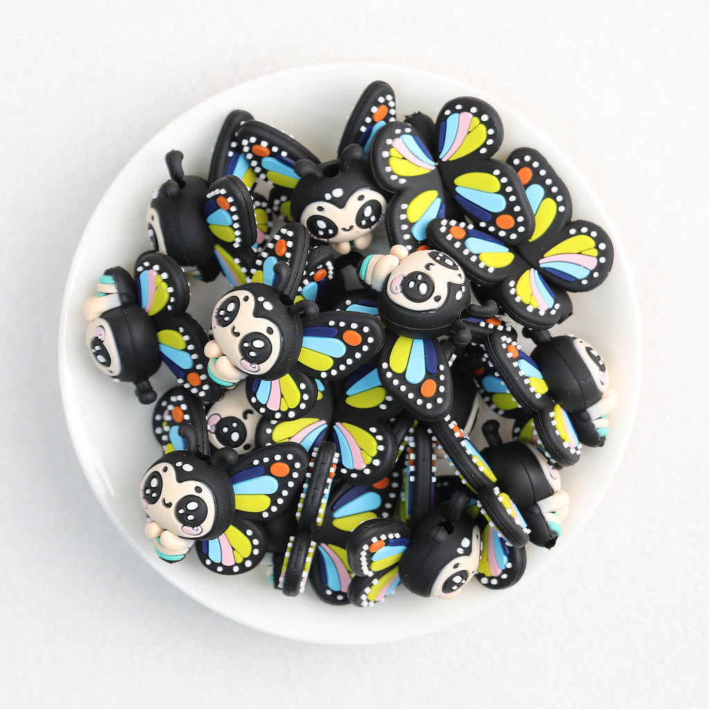 3D Colorful Butterfly Silicone Focal Beads 20Pcs  4