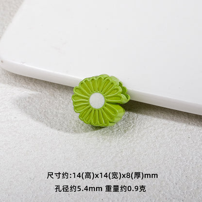 Bright Daisy Acrylic Flower Beads 14mm Round Shape 20pcs 18