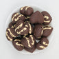 3D Coffee Bean and Heart Silicone Focal Beads Brown Cream 20pcs