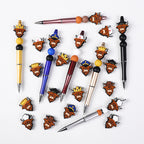 Silicone Focal Beads Highland Cattle Wearing Police Hat Crown 20pcs 14