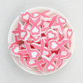  Pink Heart Ribbon Silicone Focal Beads 20Pcs 2