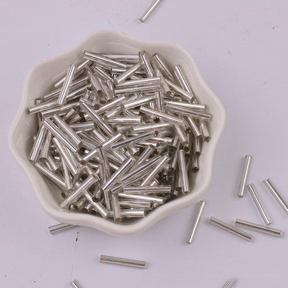Electroplated Bugle Glass Beads 15mm Metallic Mixed Colors 70pcs 4