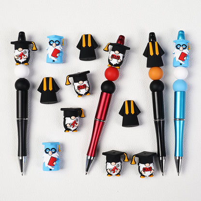 Silicone 3D Graduation Gnome Focal Beads Graduate Theme 20pcs 6