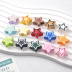 Star Acrylic Beads 22mm Cat Pattern Glossy Colorful 20pcs 2