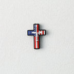 American Flag Cross Independence Day Silicone Focal Beads 20pcs