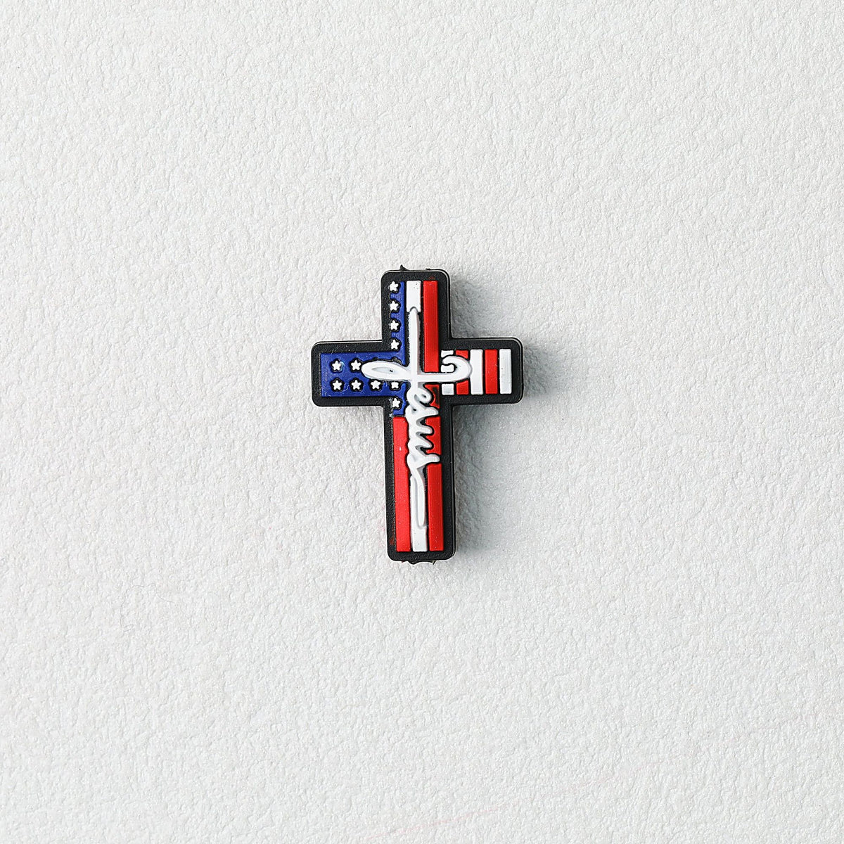 American Flag Cross Independence Day Silicone Focal Beads 20pcs
