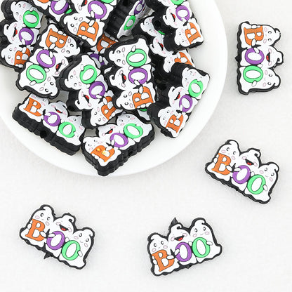 Halloween Boo Ghost Silicone Focal Beads 20pcs