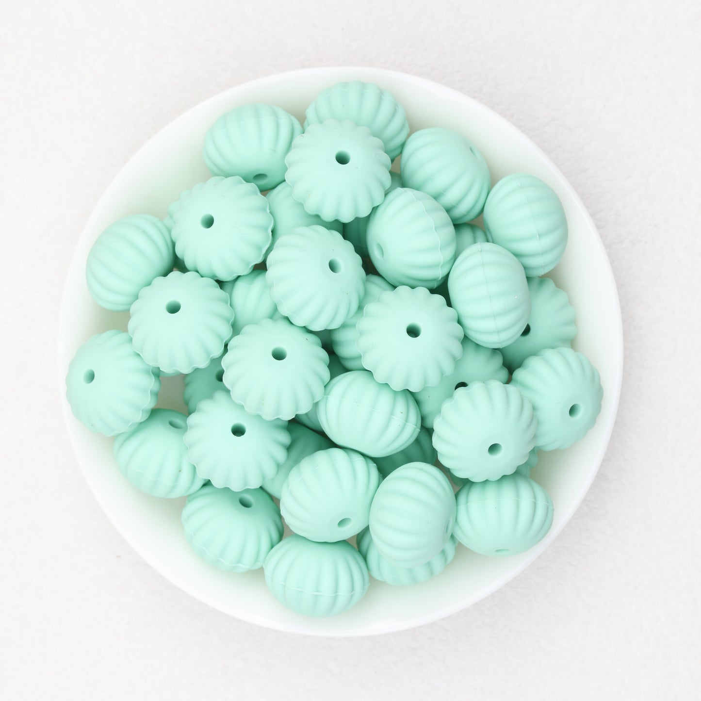 Solid Color Pumpkin Shaped Silicone Beads 20pcs