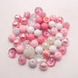 Bubblegum Beads 20mm White Pink Pearly Rhinestone Chunky Mix 48pcs 3