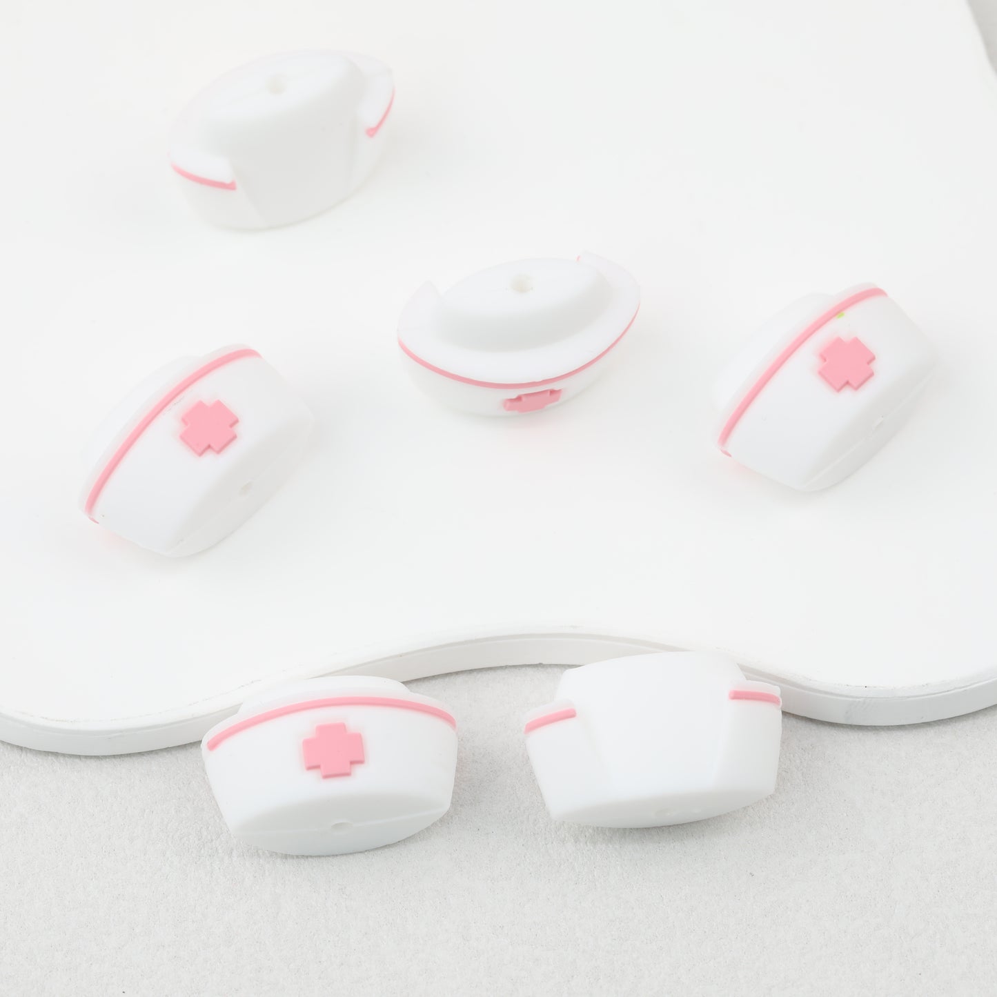 3D Colorful 3D Nurse Cap Silicone Focal Beads 20 Pcs 5