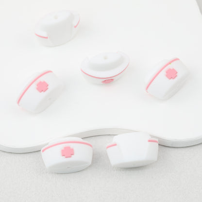 3D Colorful 3D Nurse Cap Silicone Focal Beads 20 Pcs 5