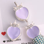 Alloy Heart Shaped Rhinestone Crown Beads 23mm 3pcs 6