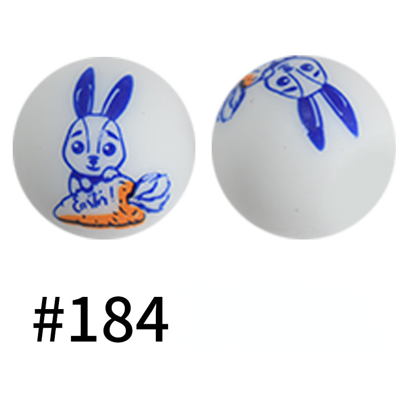 Silicone Focal Beads Easter Bunny Egg Chicken Round 20pcs 9