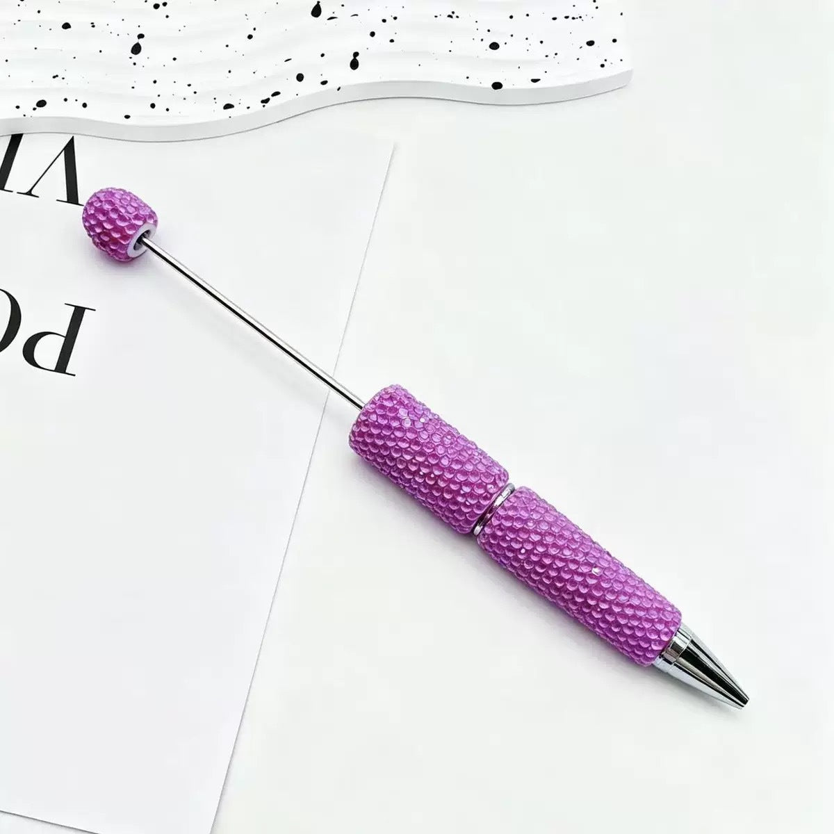 Beadable Pen Wholesale, Colorful Full Rhinestone Design Glass Decoration