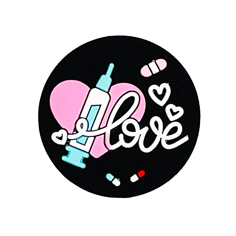 Silicone Focal Beads Nurse Heart Syringe Circular Love 20pcs