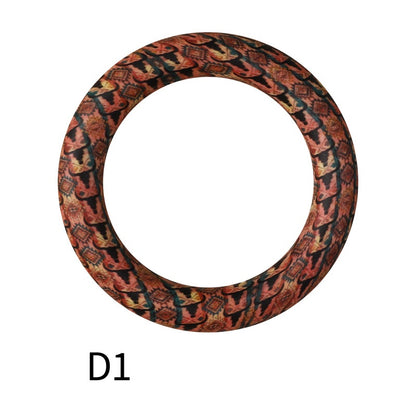 65mm Printed Silicone Beads Round Rings Floral Animal Spots Prints 7